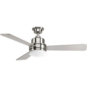 Trevina II 52 inch Brushed Nickel with Silver Blades Ceiling Fan, Progress LED