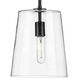 Clarion 1 Light Matte Black Pendant Ceiling Light, Small