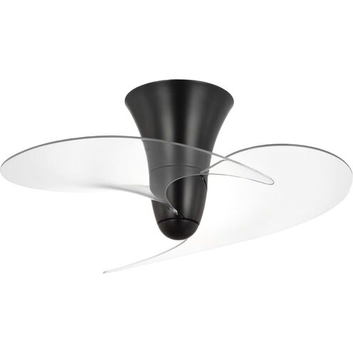 Beal 36 inch Matte Black with Clear/White Metal Flake Blades Ceiling Fan