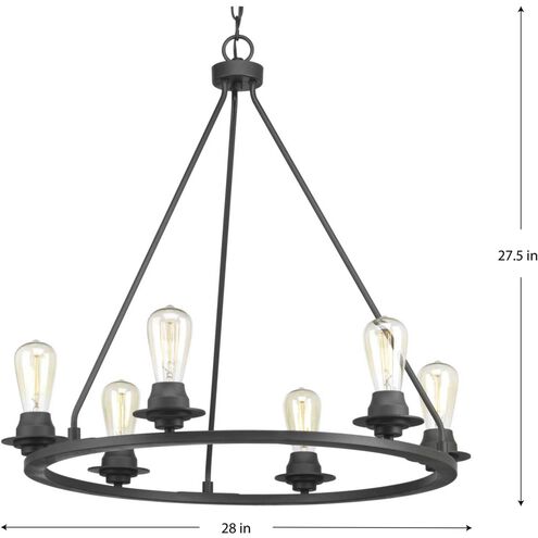 Debut 6 Light 28 inch Graphite Chandelier Ceiling Light, Design Series