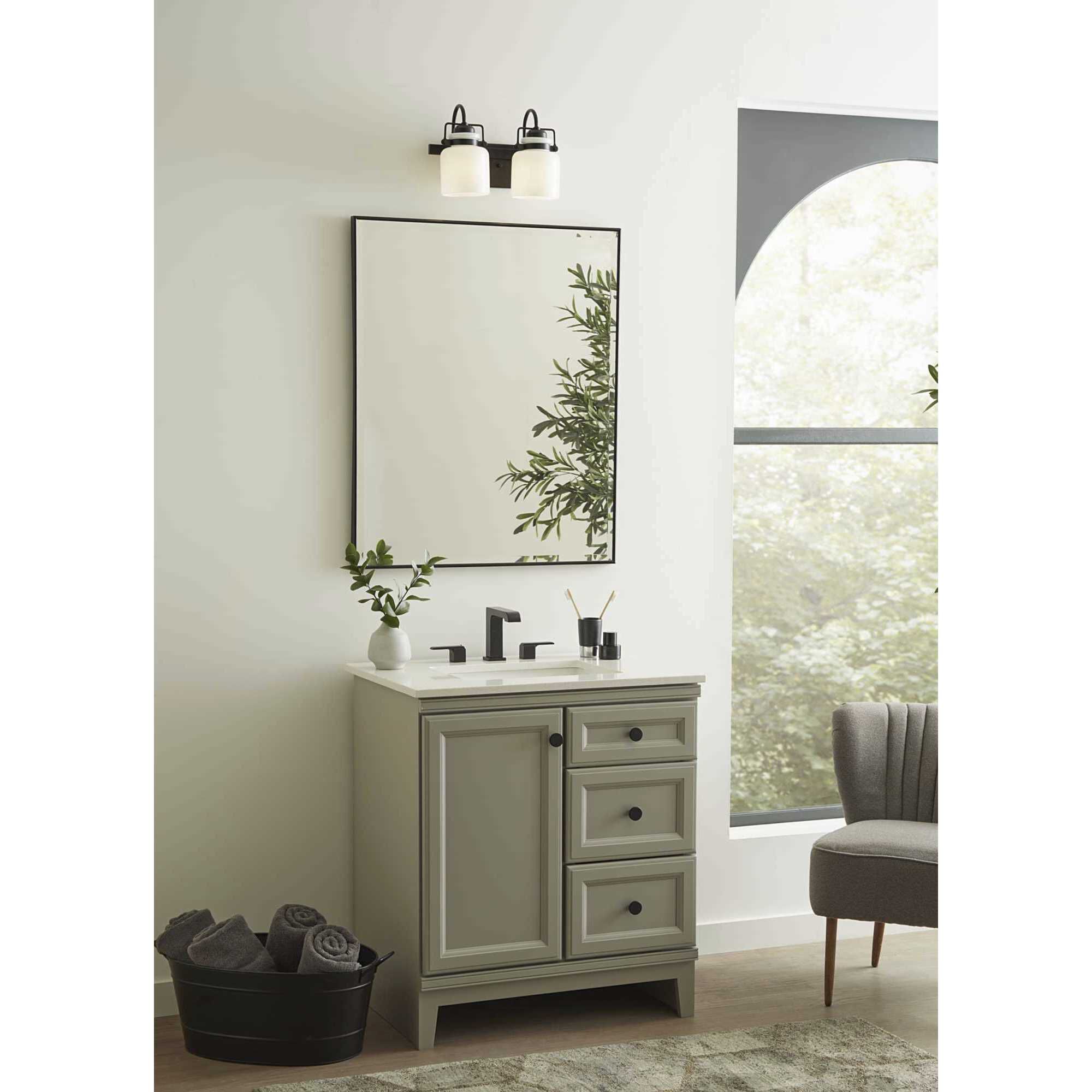 Fessler 2 Light 13 inch Matte Black Bath Light Wall Light