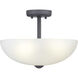Glass Domes 3 Light 15 inch Graphite Semi-Flush Mount Convertible Ceiling Light