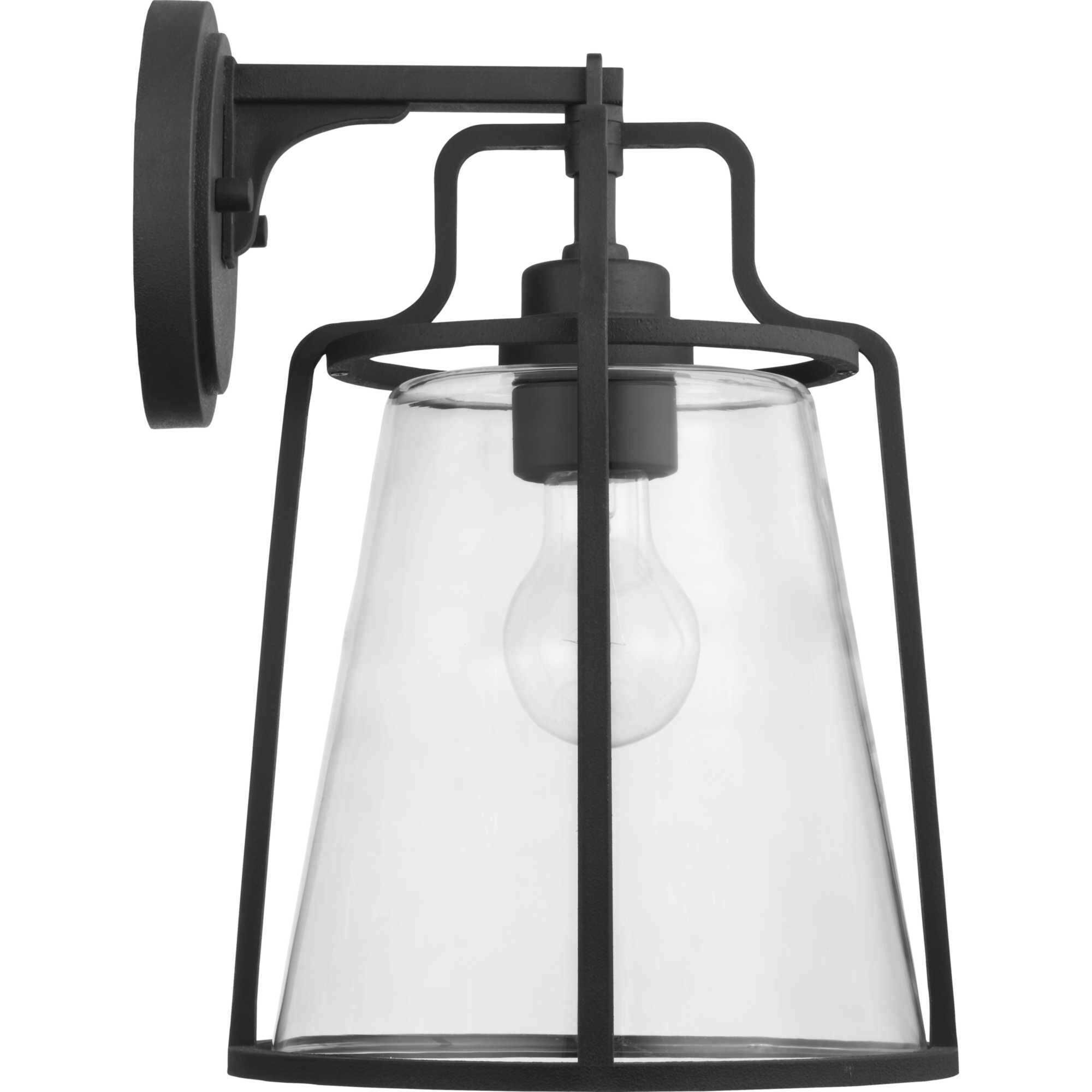 Benton Harbor 1 Light 13 inch Textured Black Outdoor Wall Lantern, with DURASHIELD, Large
