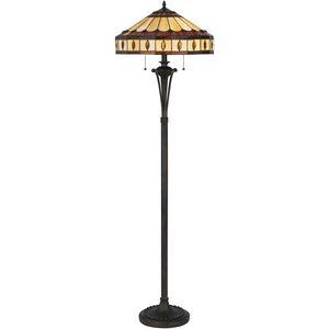 Tiffany 61 inch 60.00 watt Black Floor Lamp Portable Light