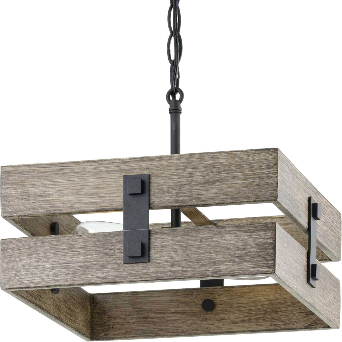 Hemsworth 2 Light 14 inch Textured Black Semi-Flush Mount Ceiling Light