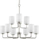 Merry 9 Light 28 inch Brushed Nickel Chandelier Ceiling Light