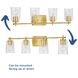 Adley 4 Light 32 inch Satin Brass Bath Vanity Wall Light