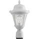 Westport 1 Light 16 inch White Outdoor Post Lantern in Clear Seeded, Small
