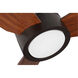 Braden 56 inch Architectural Bronze with Classic Walnut/Medium Cherry Blades Hugger Ceiling Fan, Progress LED