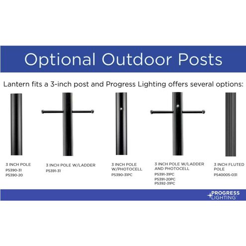BrassGUARD 3 Light 21 inch Matte Black Outdoor Post Lantern