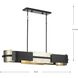 Lowery 4 Light 42 inch Matte Black and Antique Silver Leaf Linear Chandelier Ceiling Light, Design Series