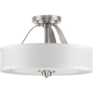 Kene 2 Light 16 inch Brushed Nickel Semi-Flush Mount Convertible Ceiling Light