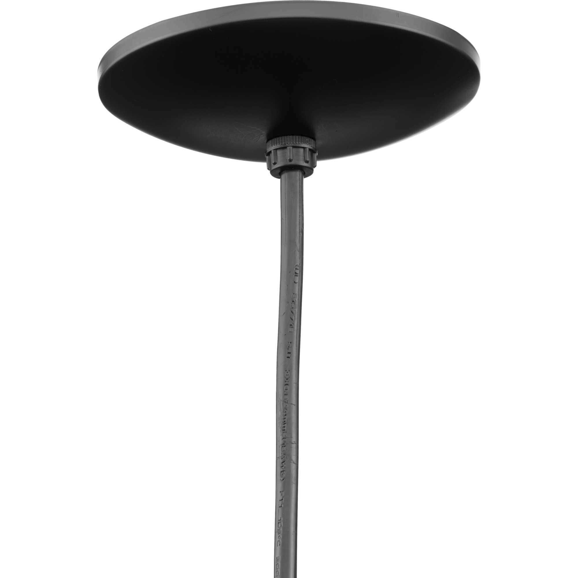 Metal Shade 1 Light Matte Black Pendant Ceiling Light in Standard