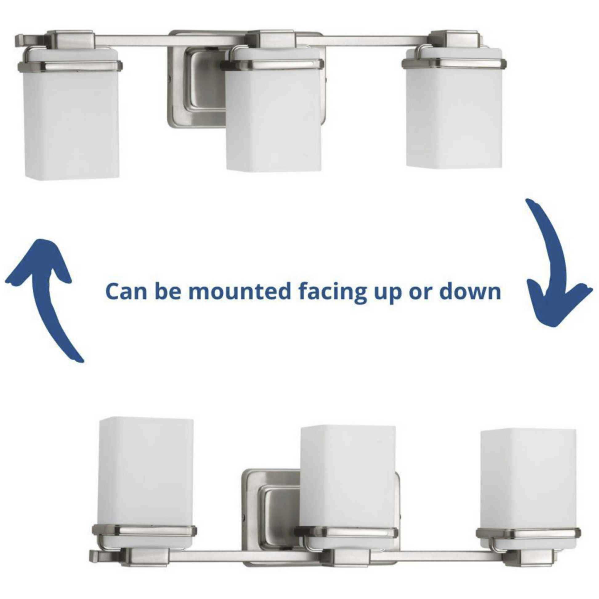 Metric 3 Light 22 inch Brushed Nickel Bath Vanity Wall Light, Design Series