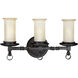 Santiago 3 Light 21 inch Forged Black Bath Vanity Wall Light