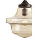 Academy 1 Light 12 inch Antique Bronze Pendant Ceiling Light in Clear Seeded Light Umber Seeded Glass