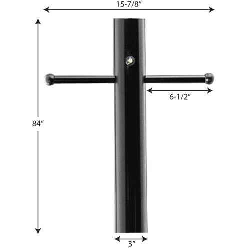 Outdoor Posts 84 inch Matte Black Outdoor Aluminum Post in Photocell Included, with Ladder Rest and Photocell