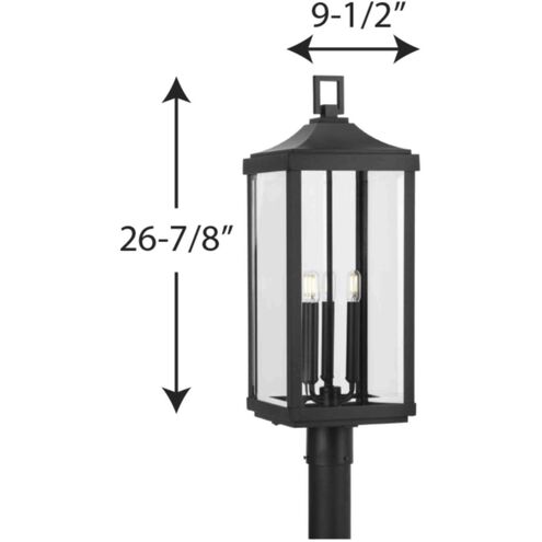 Gibbes Street Black 3-Light Post Lantern Gibbes Street Black 3-Light Post Lantern