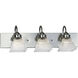 Square Prismatic Glass 3 Light 24 inch Polished Chrome Bath Vanity Wall Light