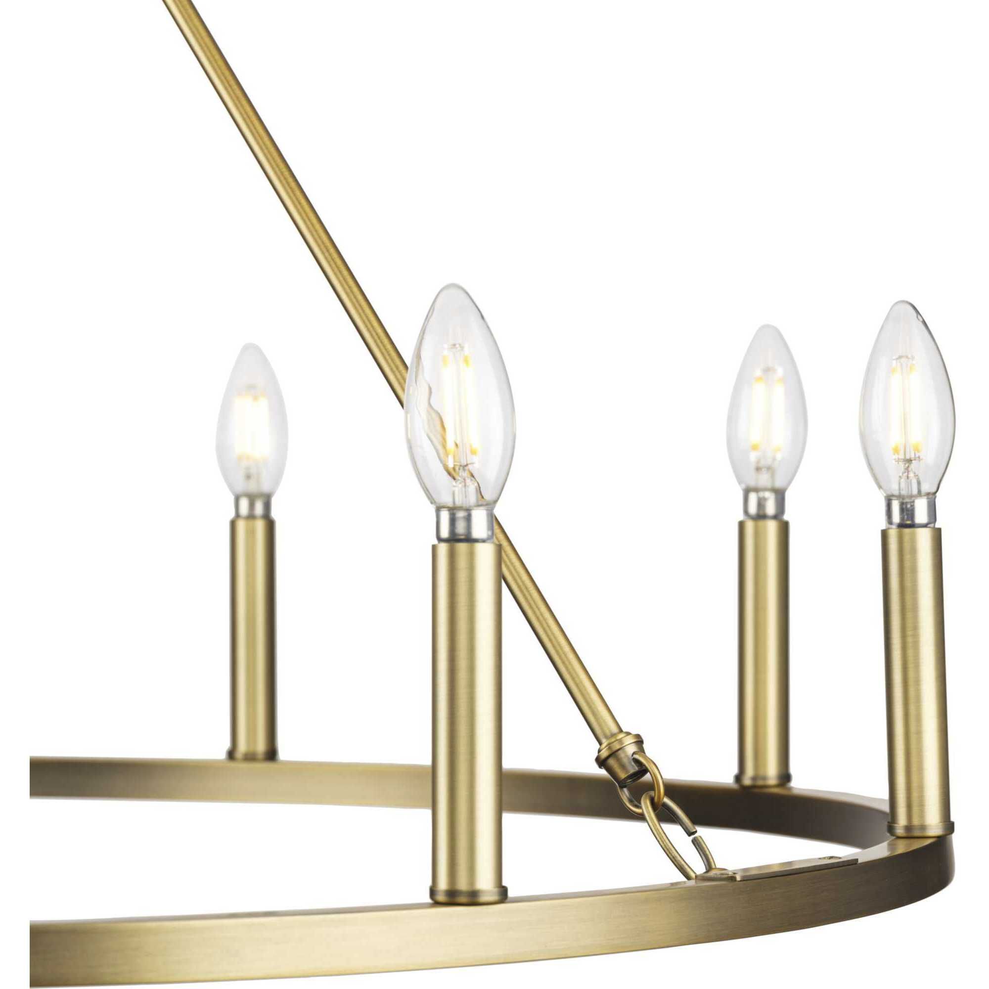 Gilliam 9 Light 35.5 inch Vintage Brass Chandelier Ceiling Light