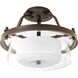 Indulge 2 Light 15 inch Antique Bronze Semi-Flush Mount Ceiling Light