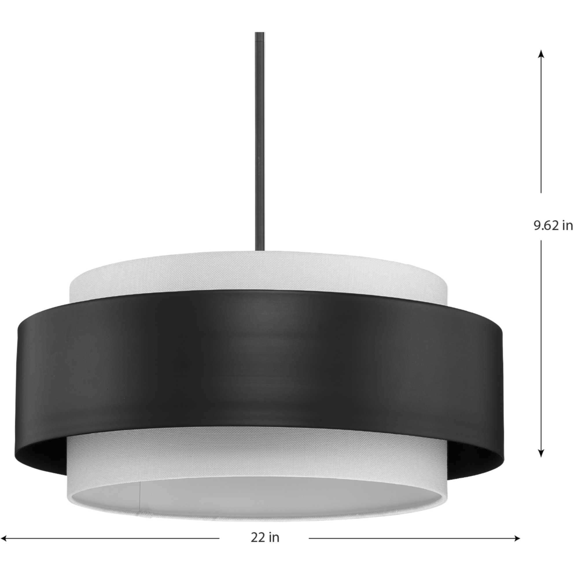 Silva 3 Light 22 inch Matte Black Pendant Ceiling Light, Design Series