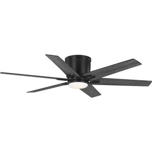 Bexar 54 inch Matte Black with Distressed Ebony/Matte Black Blades Ceiling Fan, Progress LED