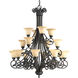 Le Jardin 16 Light 42 inch Espresso Chandelier Ceiling Light