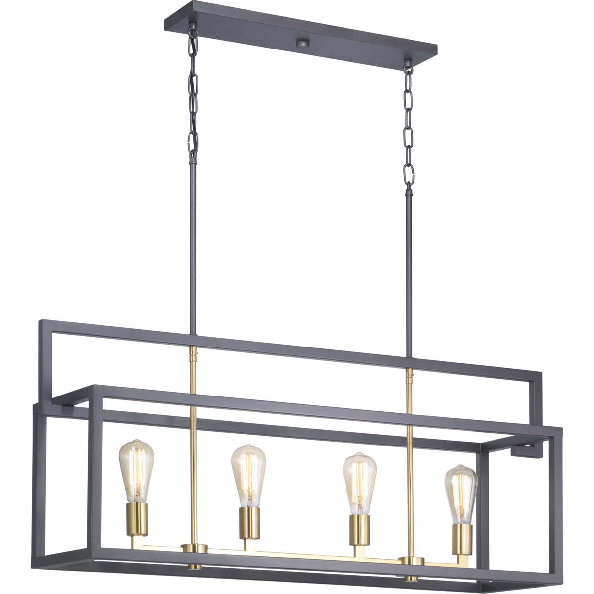 Blakely 4 Light 41 inch Graphite Linear Chandelier Ceiling Light, Design Series