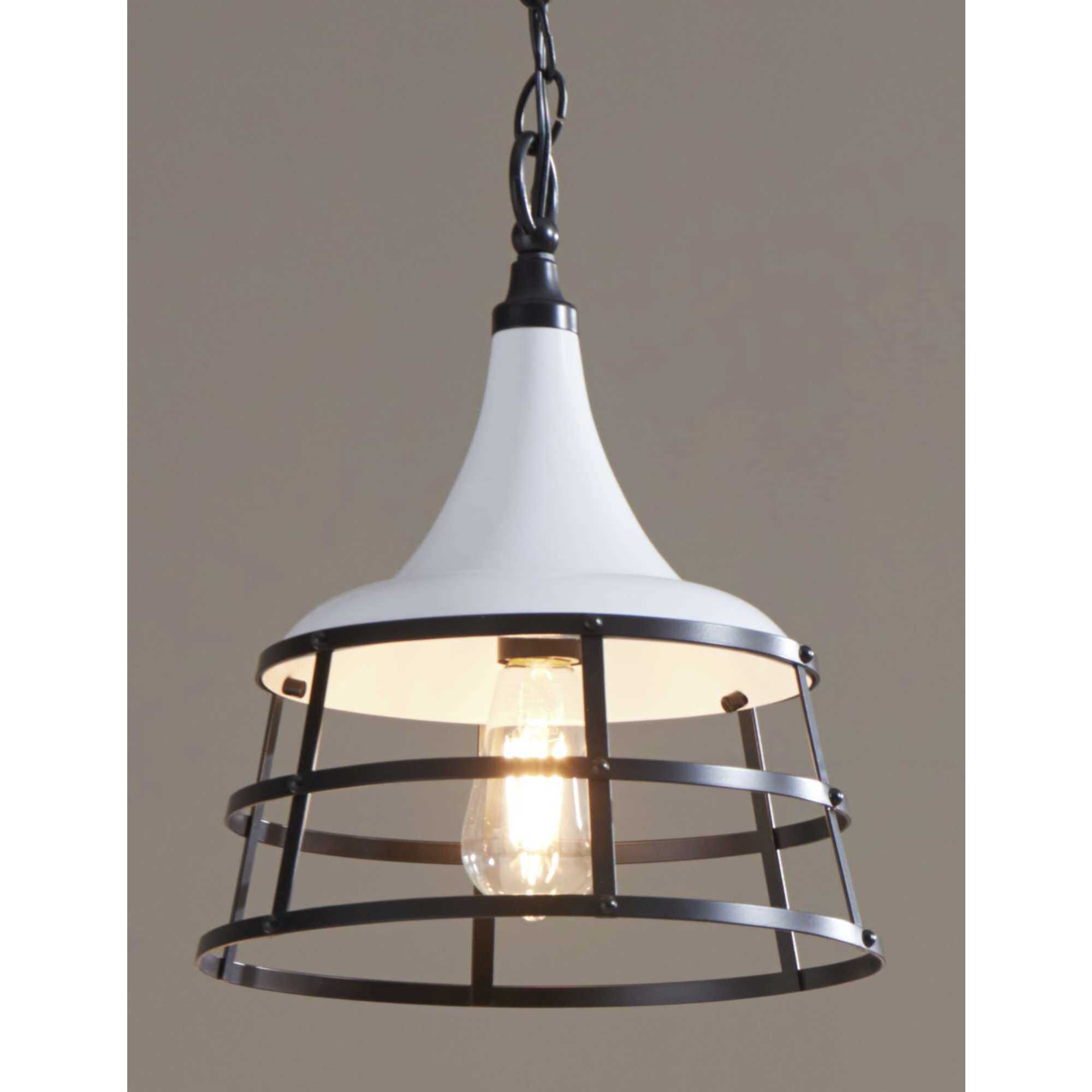 Bastille 1 Light 12 inch White Pendant Ceiling Light