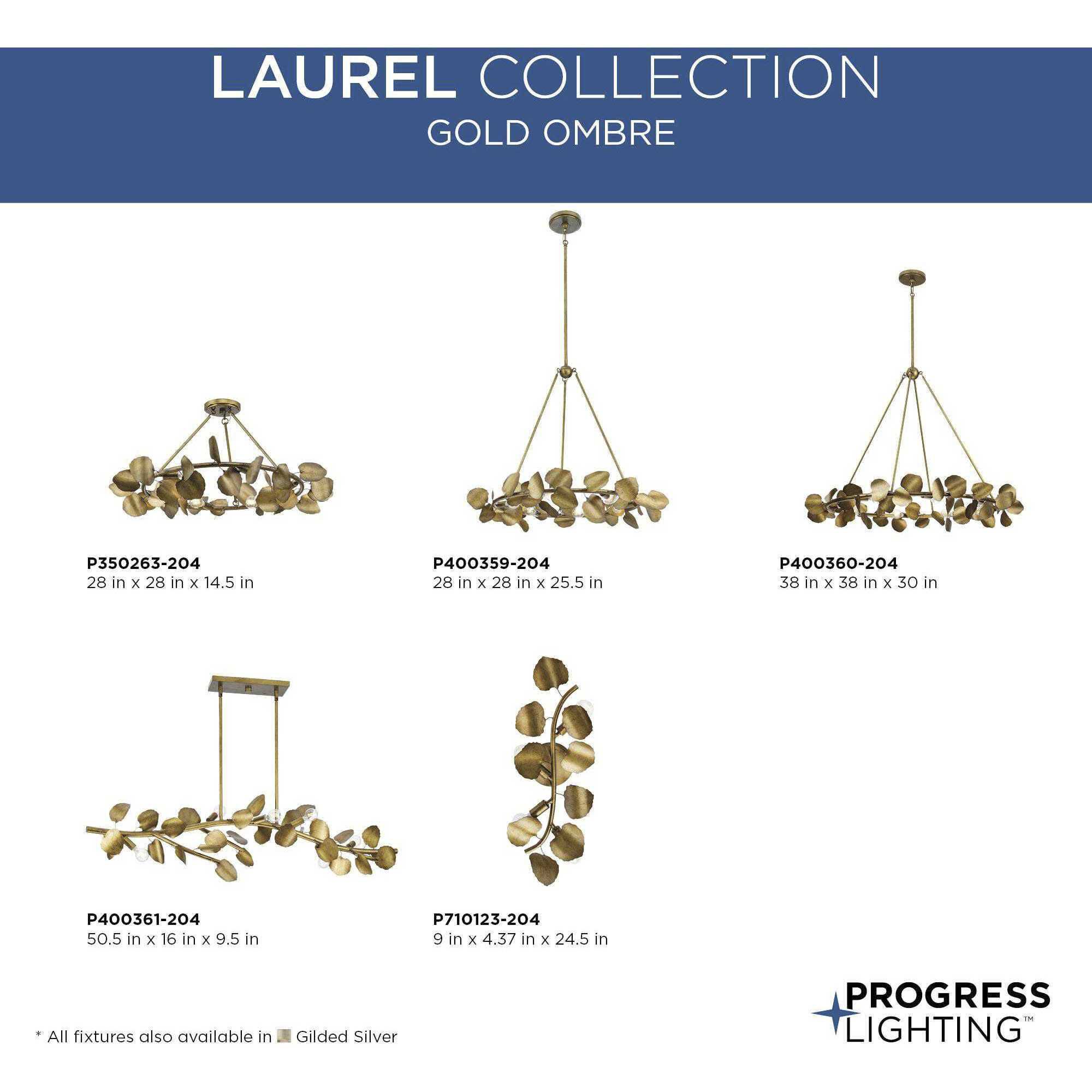 Laurel 8 Light 38 inch Gold Ombre Chandelier Ceiling Light, Design Series