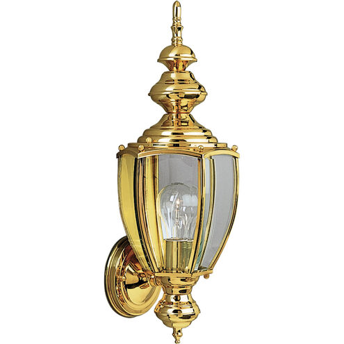 BrassGUARD 1 Light 19 inch Polished Brass Outdoor Wall Lantern