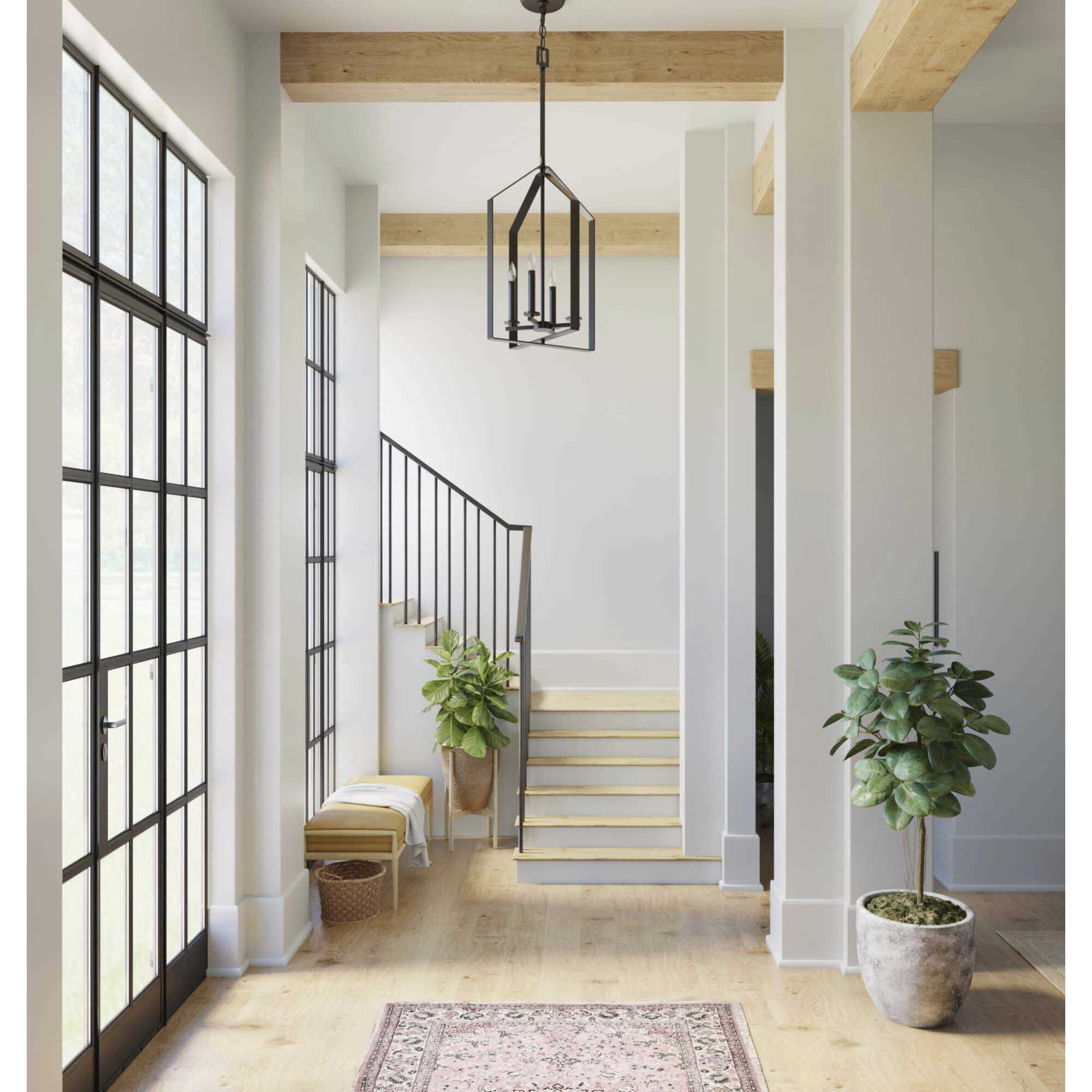 Vertex 4 Light 15 inch Matte Black Foyer Light Ceiling Light