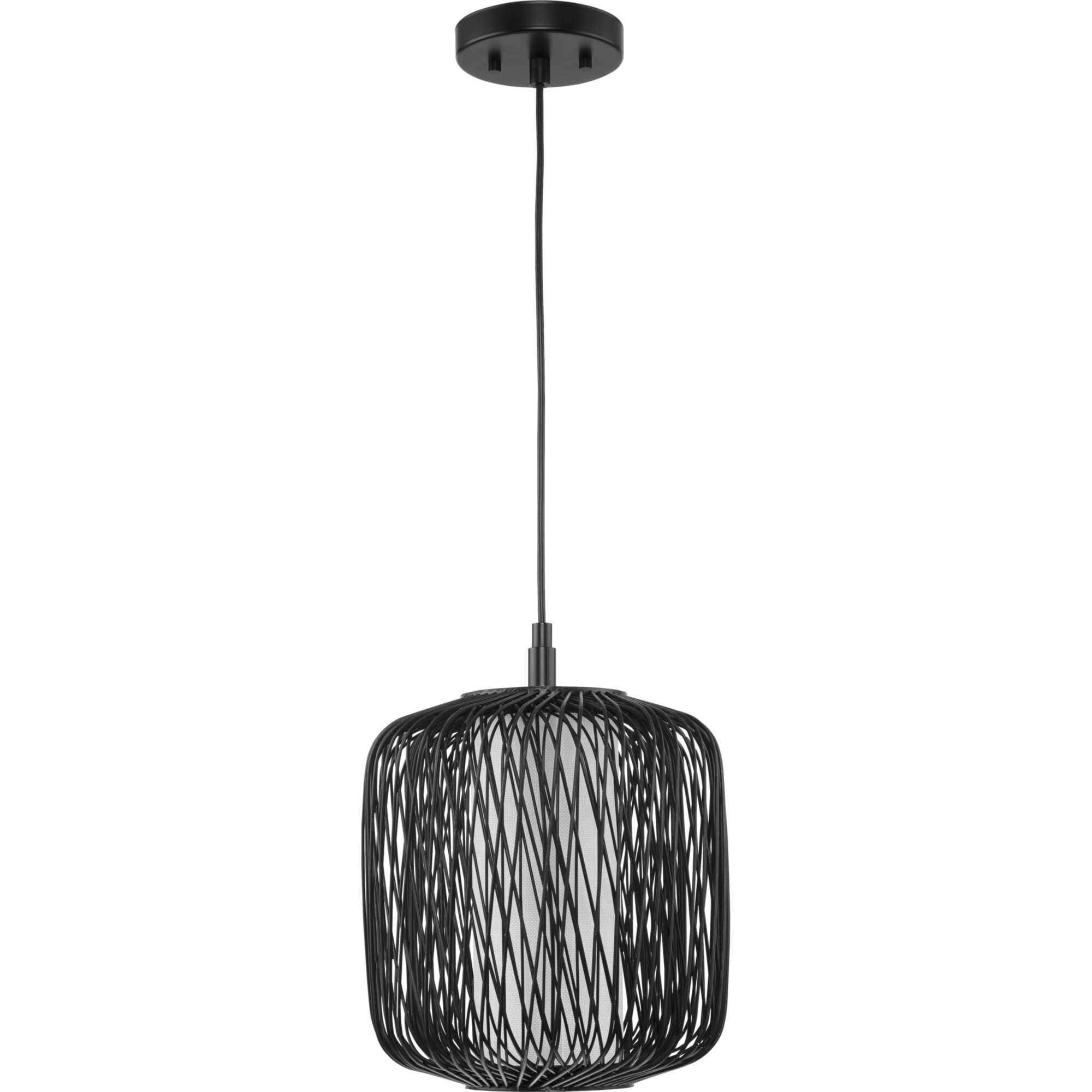 Cordova 1 Light 10 inch Black Rattan Mini Pendant Ceiling Light, Design Series