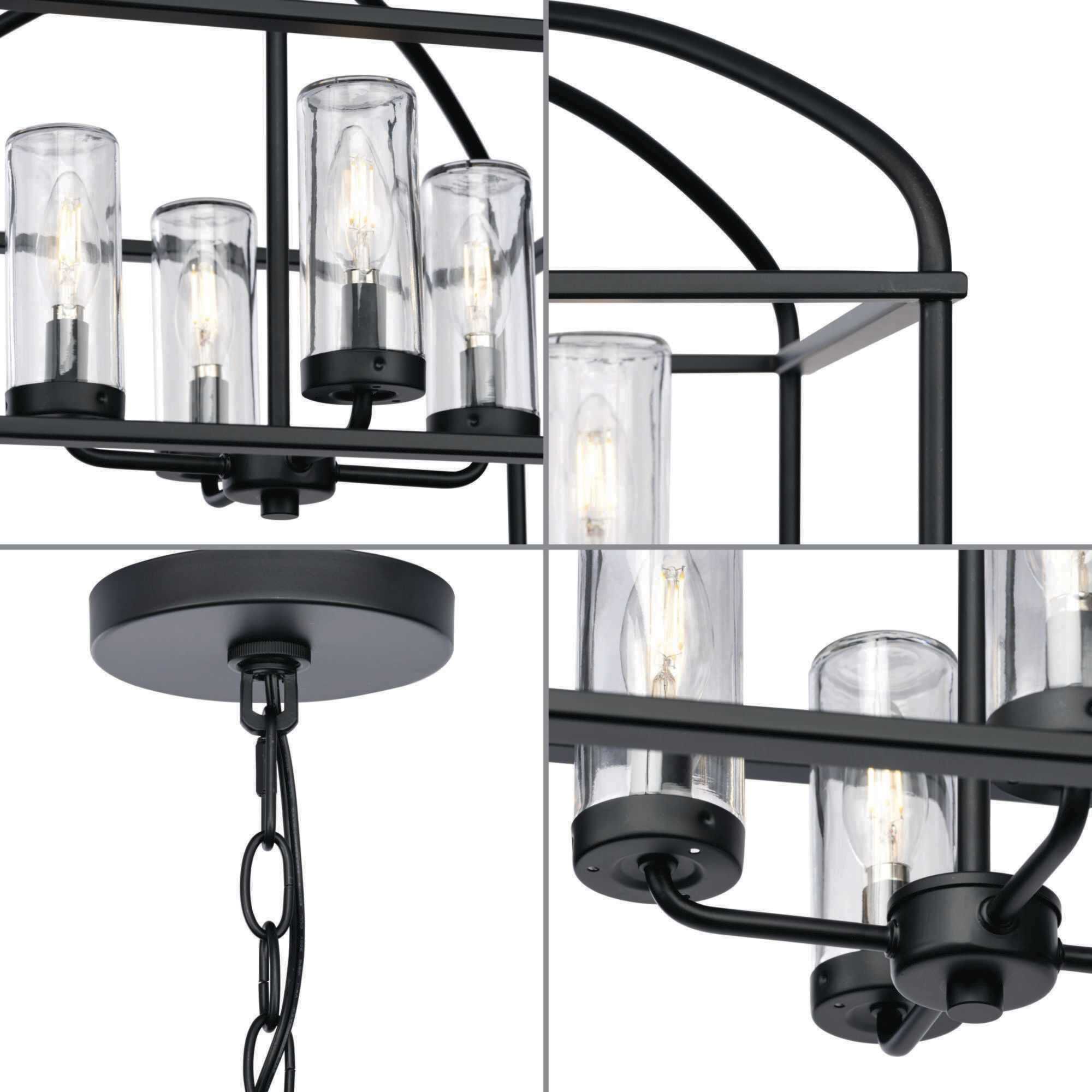 Swansea 4 Light 18 inch Matte Black Outdoor Chandelier