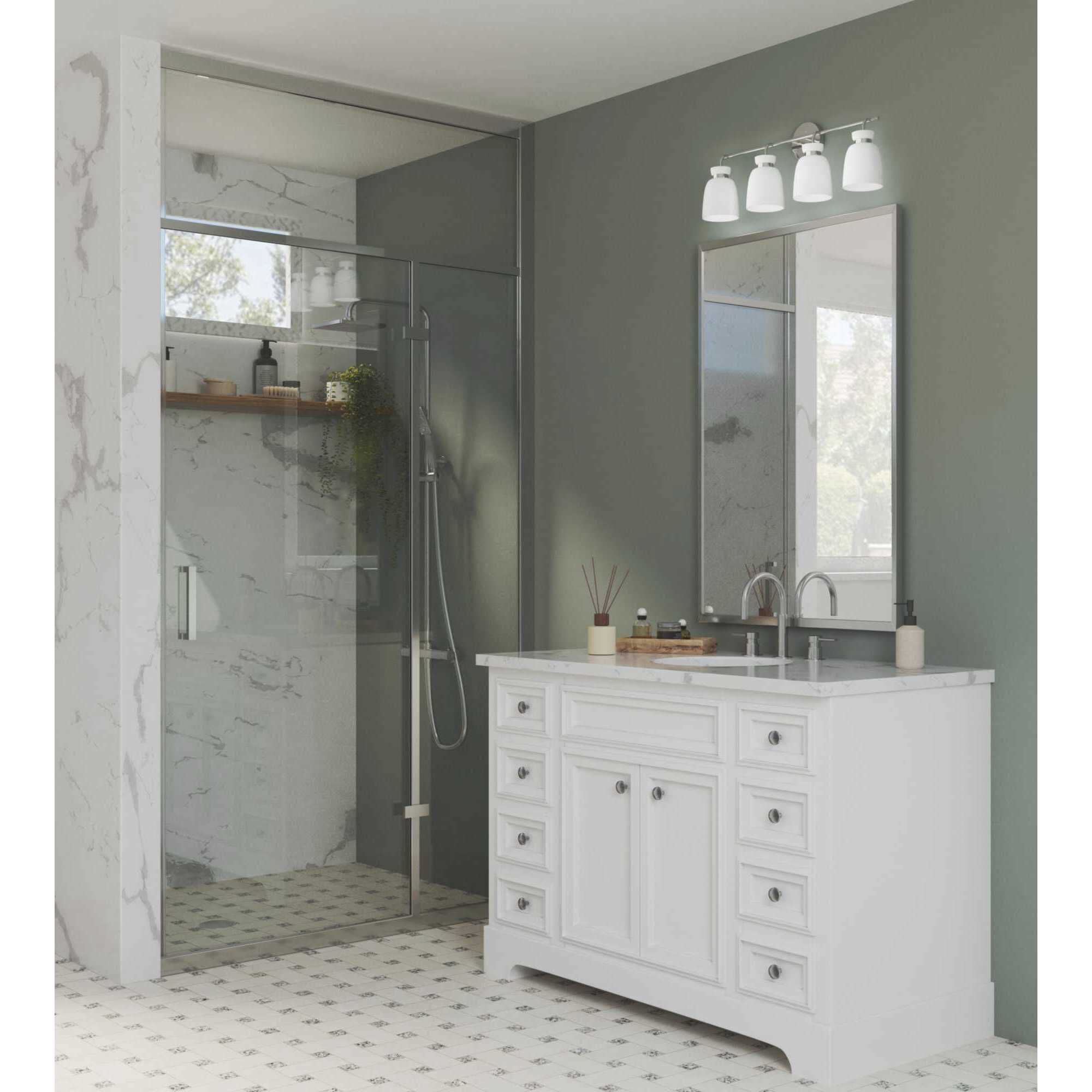 Lexie 4 Light 30 inch Polished Chrome Bathroom Vanity Light Wall Light