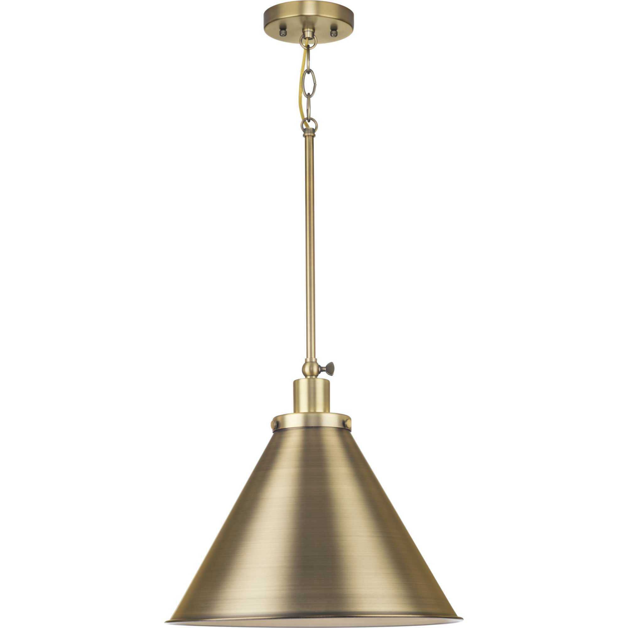 Hinton 1 Light 16 inch Vintage Brass Pendant Ceiling Light