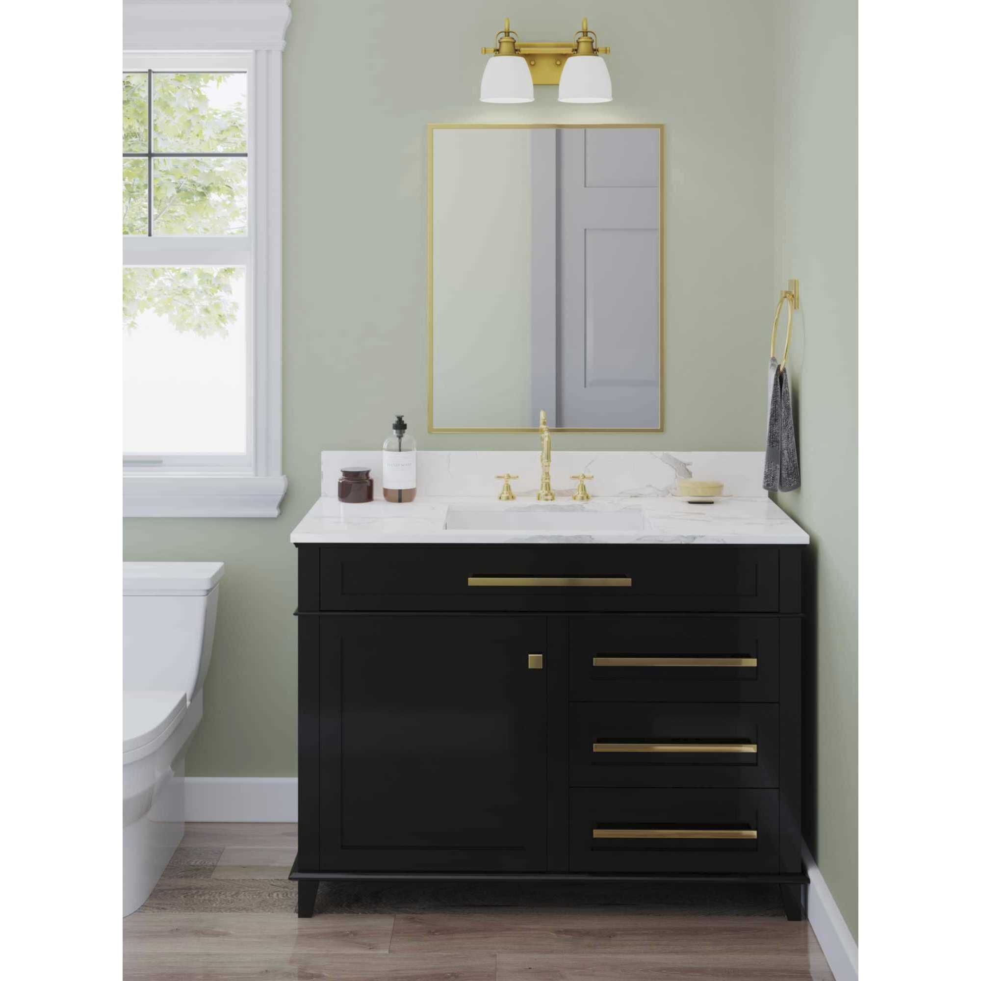 Preston 2 Light 14 inch Vintage Brass Vanity Light Wall Light