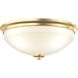 Replay 2 Light 14 inch Brushed Gold Flush Mount Ceiling Light