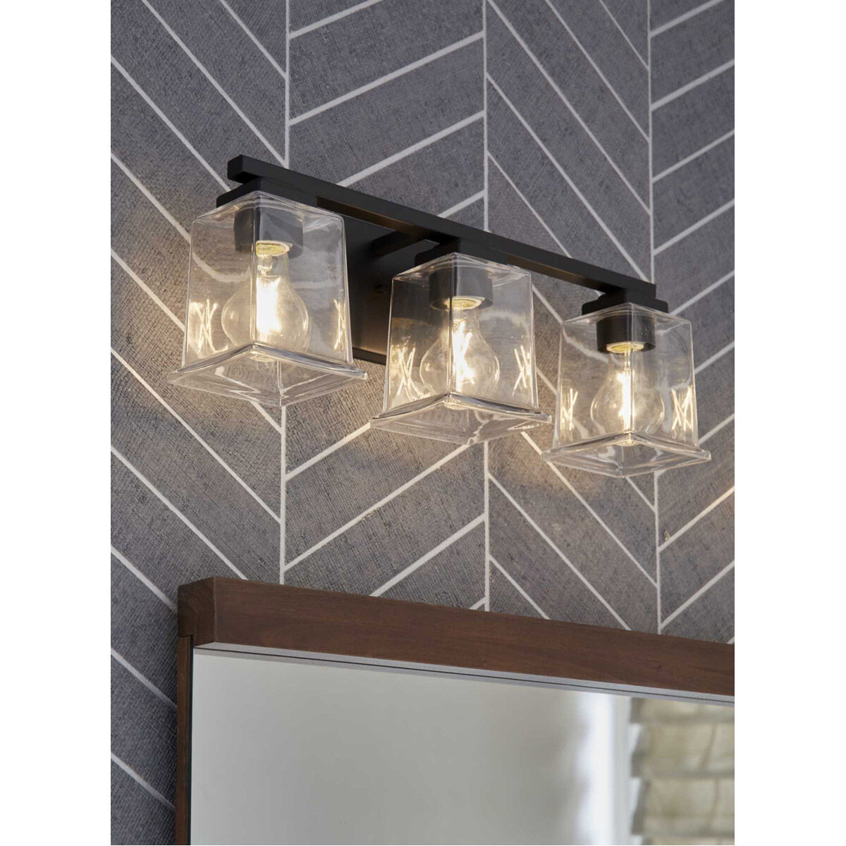 Gilmour 3 Light 20 inch Matte Black Bath Vanity Wall Light