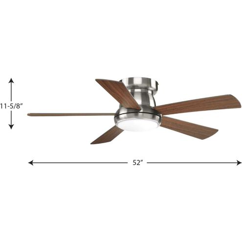 Vox 52 inch Brushed Nickel with Medium Cherry Blades Ceiling Fan, Progress LED