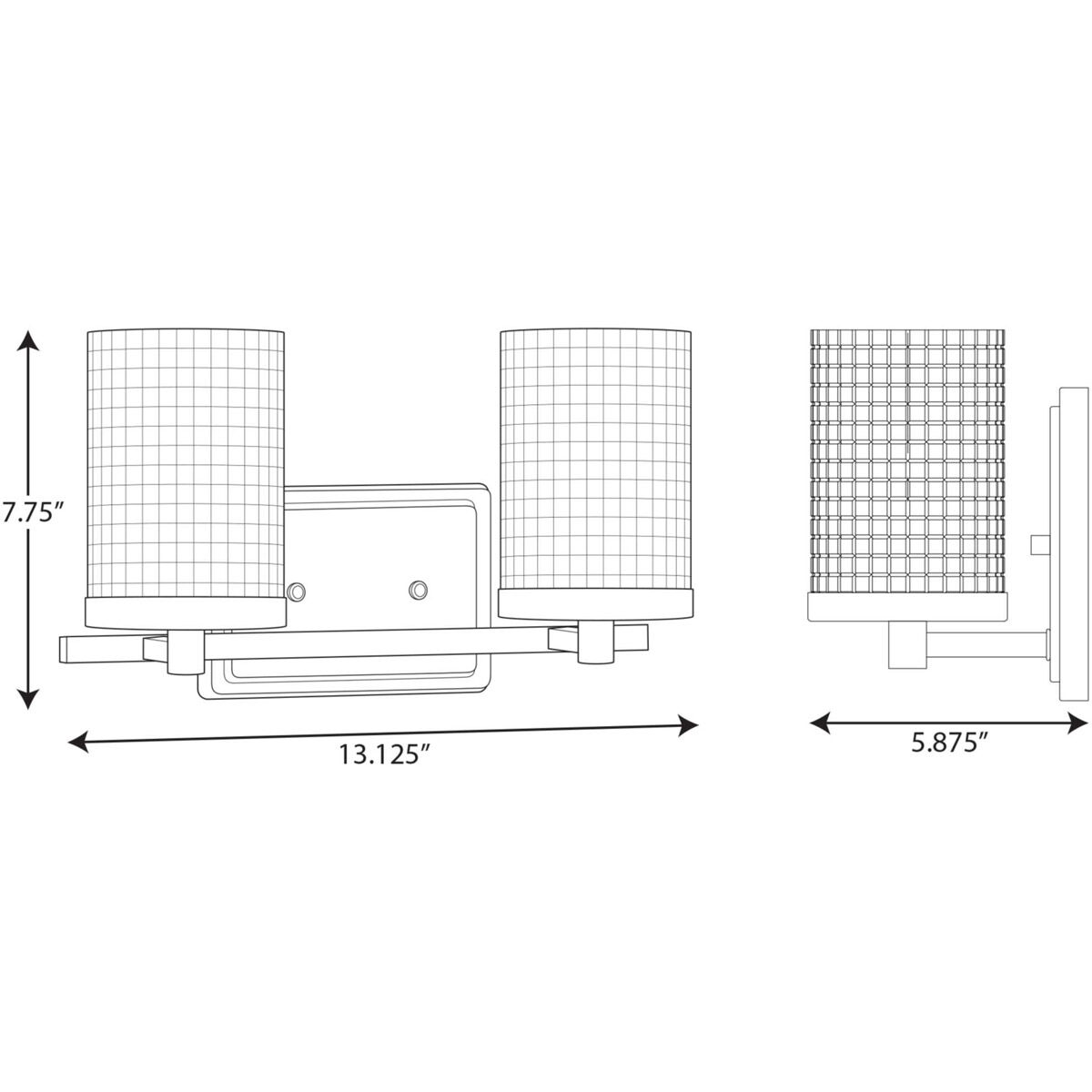 Fawcett 2 Light 13.13 inch Matte Black Bath Vanity Wall Light