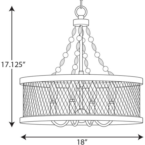 Austelle 4 Light 18 inch Galvanized Chandelier Ceiling Light