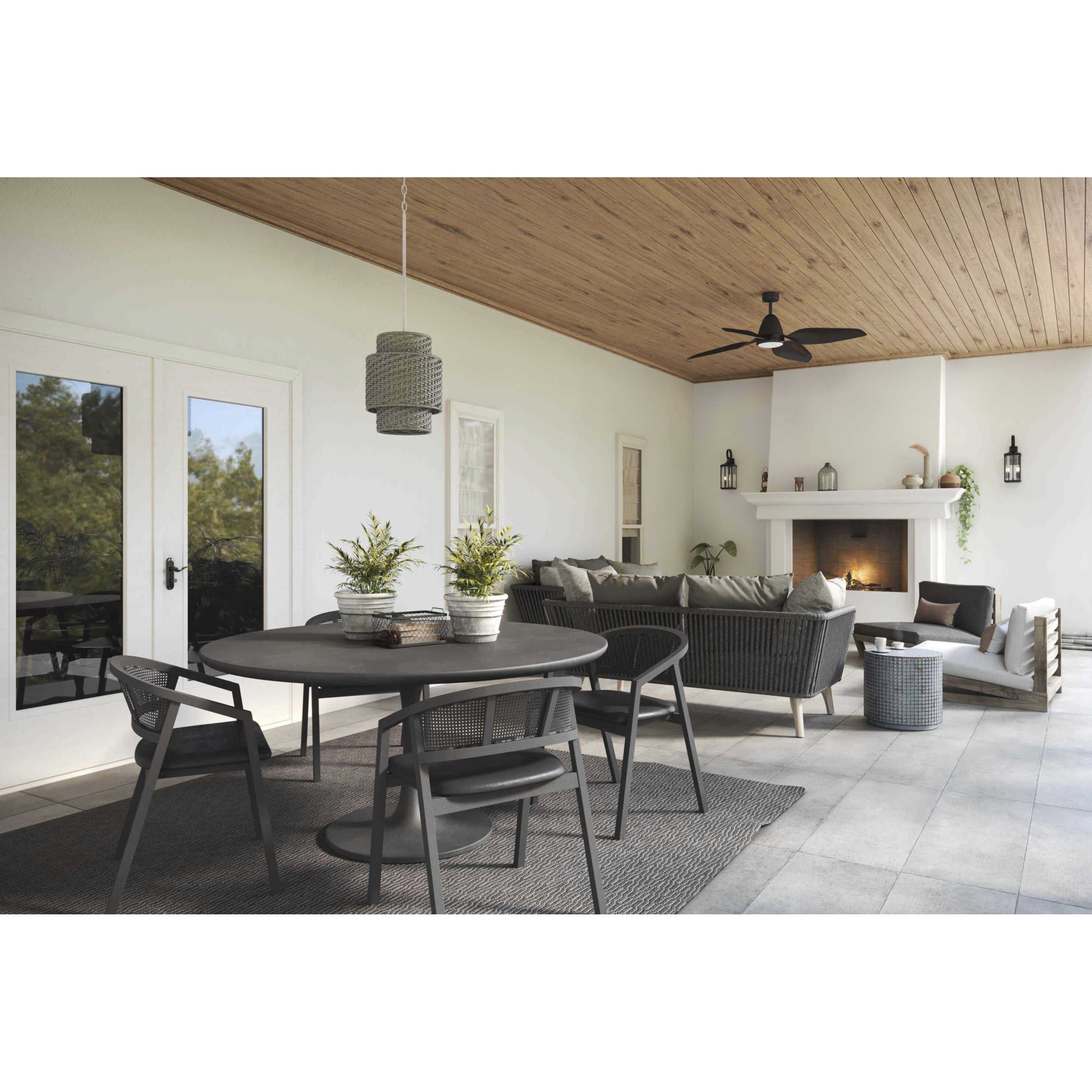 Manteo 1 Light Cottage White Outdoor Pendant