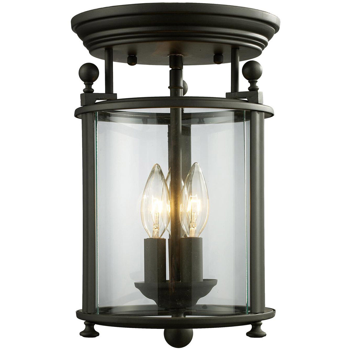 Wyndham 3 Light 9 inch Bronze Flush Mount Ceiling Light