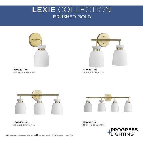 Lexie 2 Light 14 inch Brushed Gold Bathroom Vanity Light Wall Light