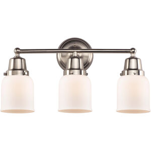 Aditi Small Bell 3 Light 21 inch Brushed Satin Nickel Bath Vanity Light Wall Light, Aditi