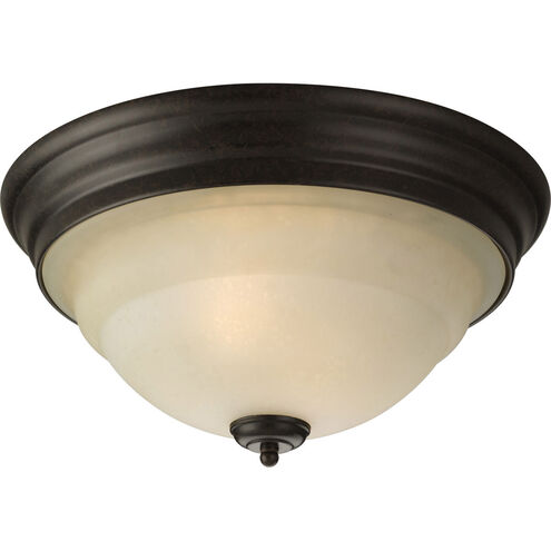Torino 2 Light 15 inch Forged Bronze Flush Mount Ceiling Light in Tea-Stained