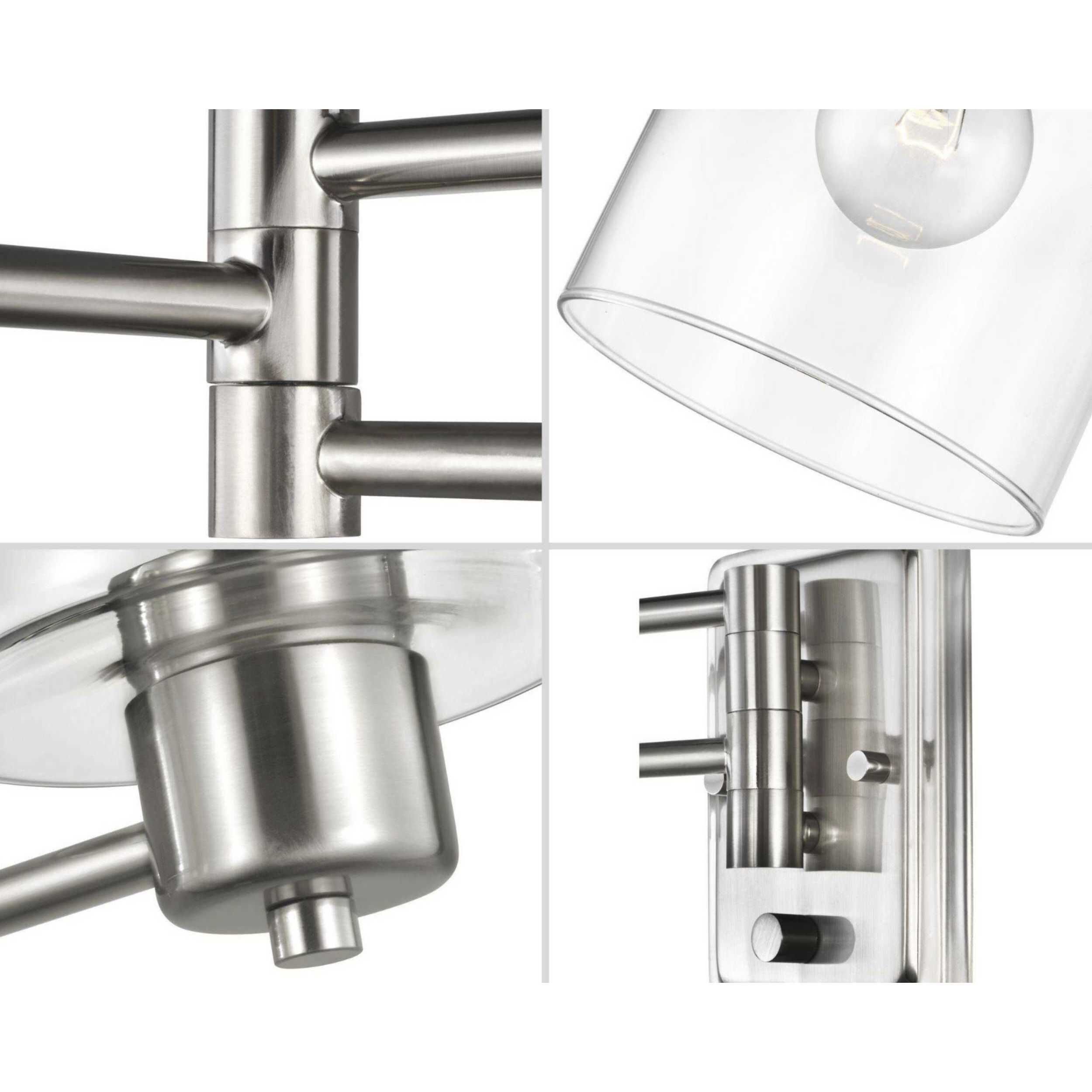 Milner 10 inch 60.00 watt Brushed Nickel Swing Arm Wall Light