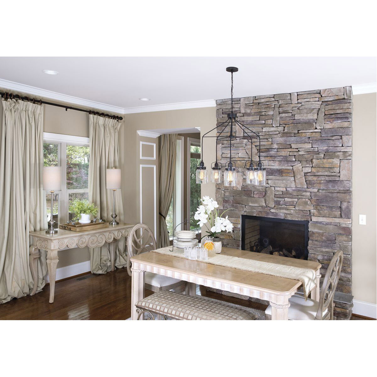 Calhoun 5 Light 28.63 inch Antique Bronze Chandelier Ceiling Light